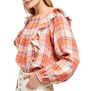 Free people we the free siena plaid tea combo top